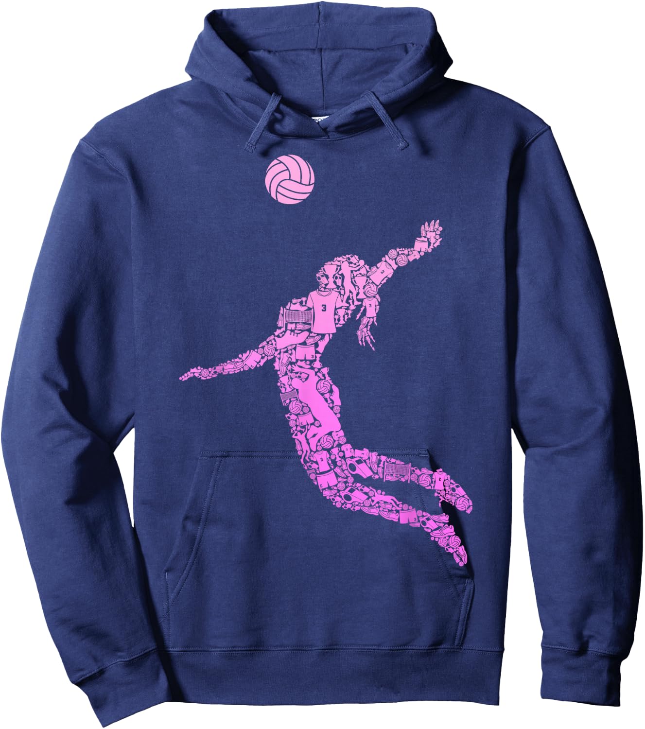 Volleyball Teen Girl Women Youth Players Hoodie - Hoodie | Navy
