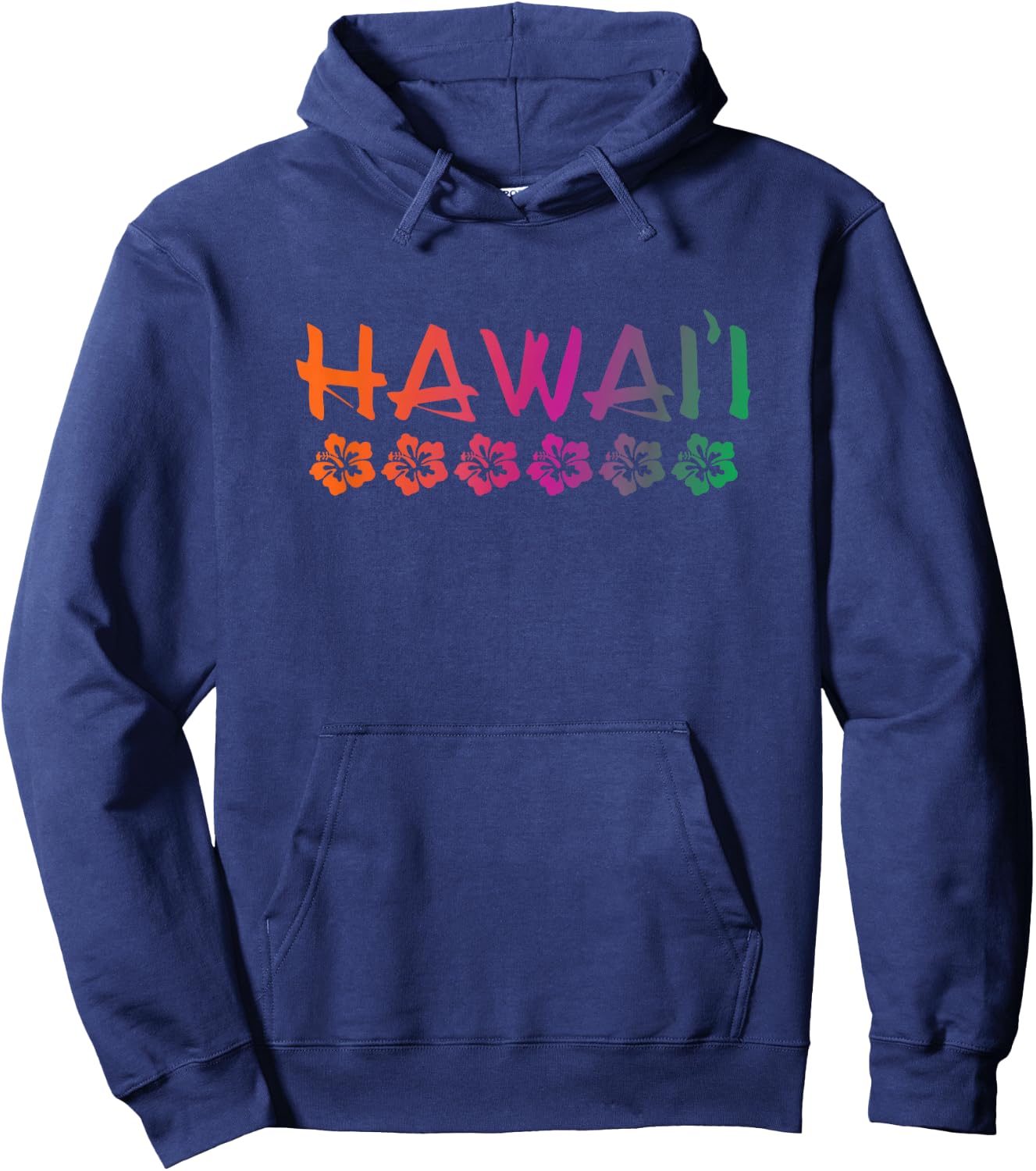 Hawaii - Hibiscus Flowers - Sunset Colors - Classic Hoodie - Hoodie | Navy