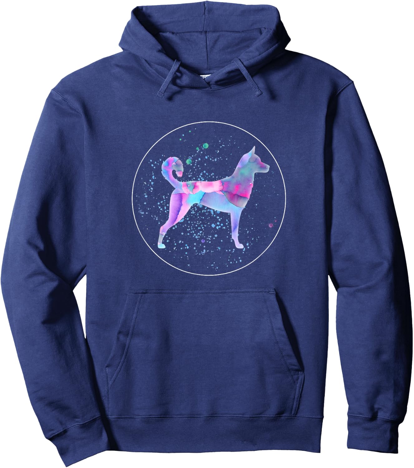Korean Jindo Art Watercolor Dog Aquarelle Hoodie - Hoodie | Navy