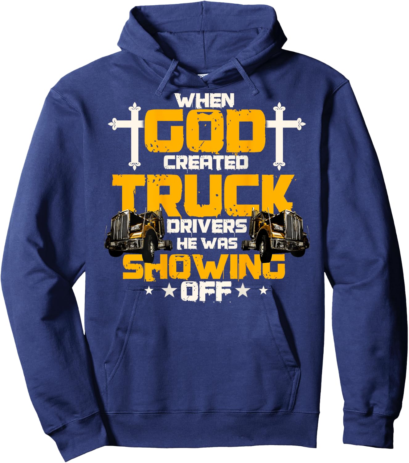 Trucker Gifts Design On Back Of Clothing Hoodie - Hoodie | Navy
