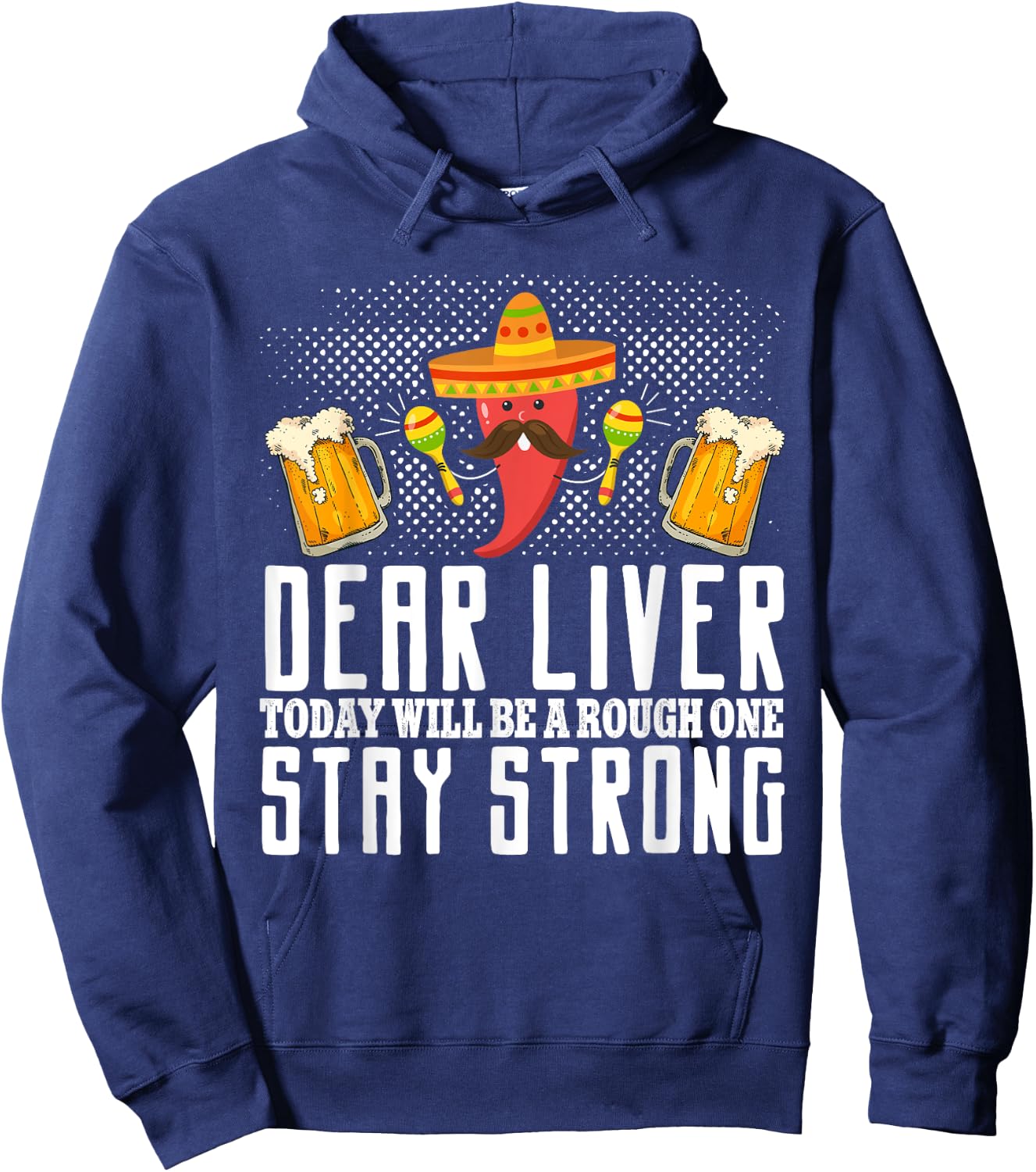 Cinco de Mayo Beer Sugar Skull Mexican Fiesta Drinking Party Hoodie - Hoodie | Navy