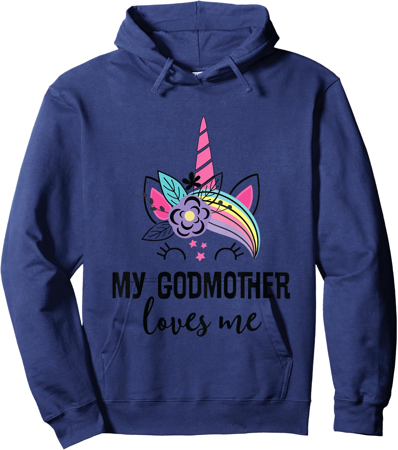 Kids My Godmother Loves Me Goddaughter Unicorn Hoodie - Hoodie | Navy