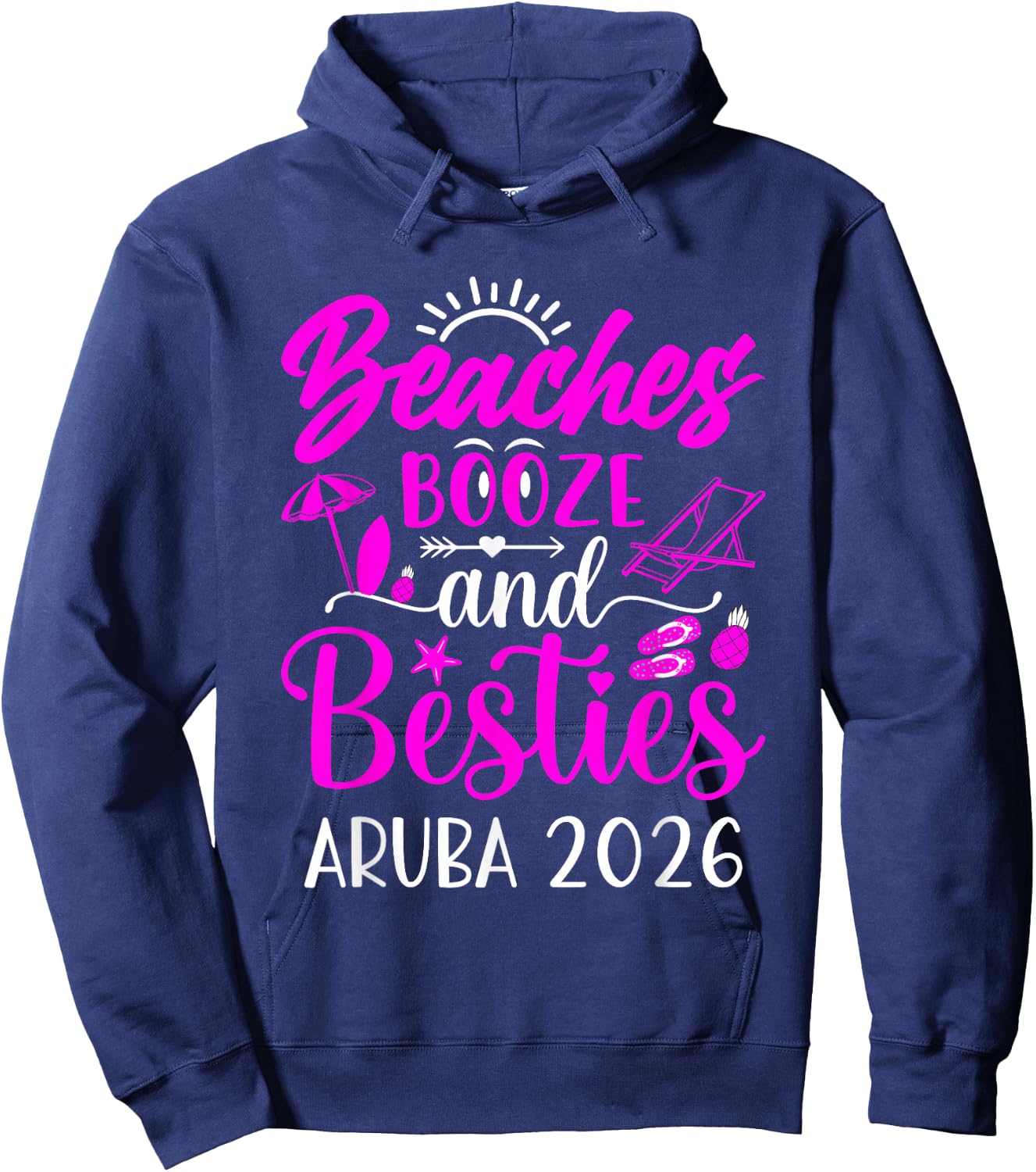 Girls Trip Aruba Caribbean 2026 Weekend Birthday Besties Hoodie - Hoodie | Navy