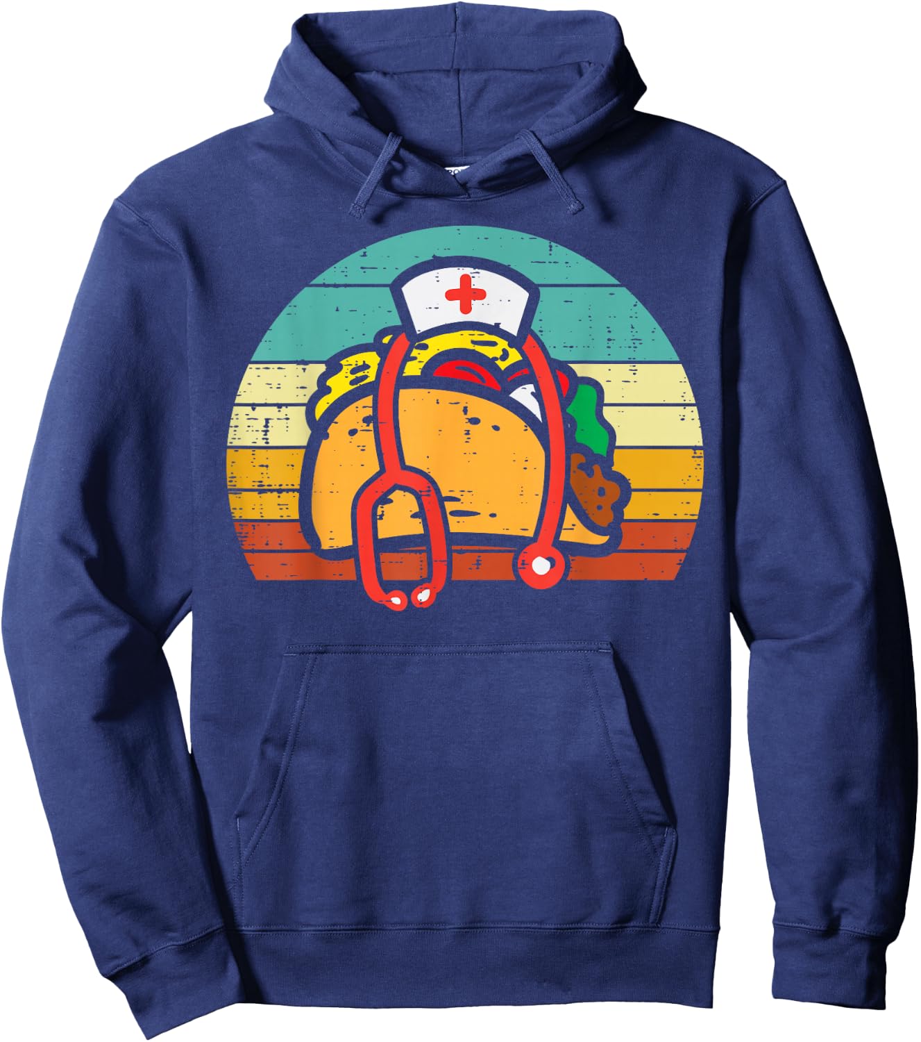 Taco Nurse Stethoscope Cinco De Mayo Nurse Women Scrub Top Hoodie - Hoodie | Navy