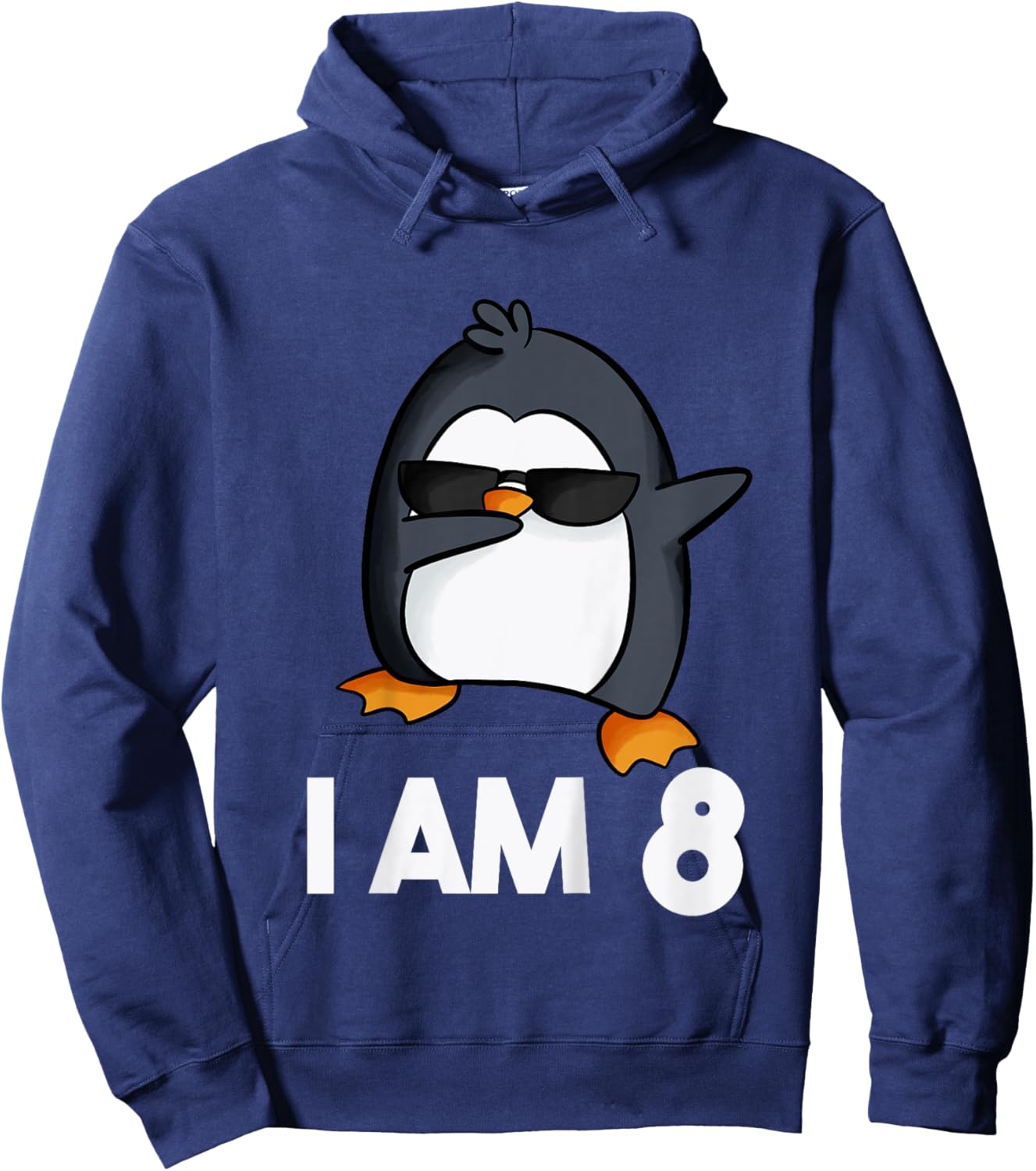 Penguin Birthday Shirt 8 Years Old Birthday Outfit Kids Hoodie - Hoodie | Navy