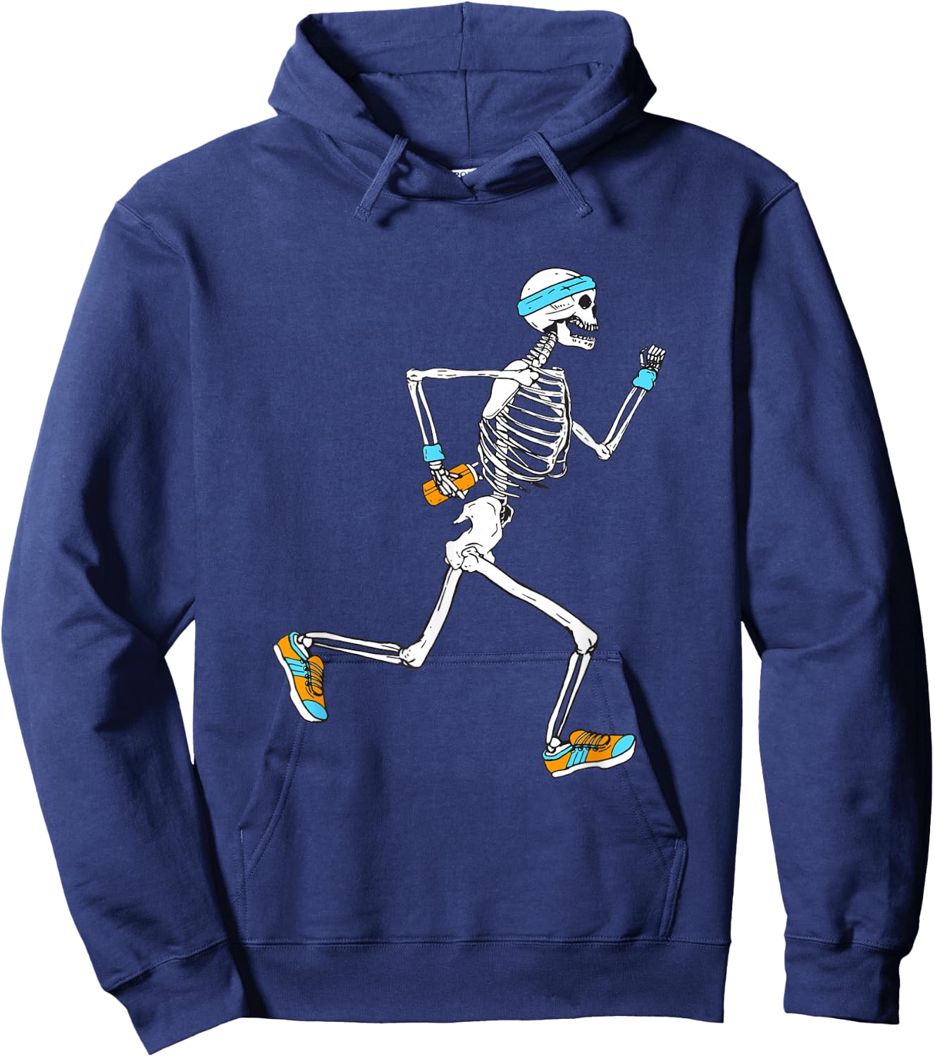 Running Skeleton Funny Hoodie - Hoodie | Navy