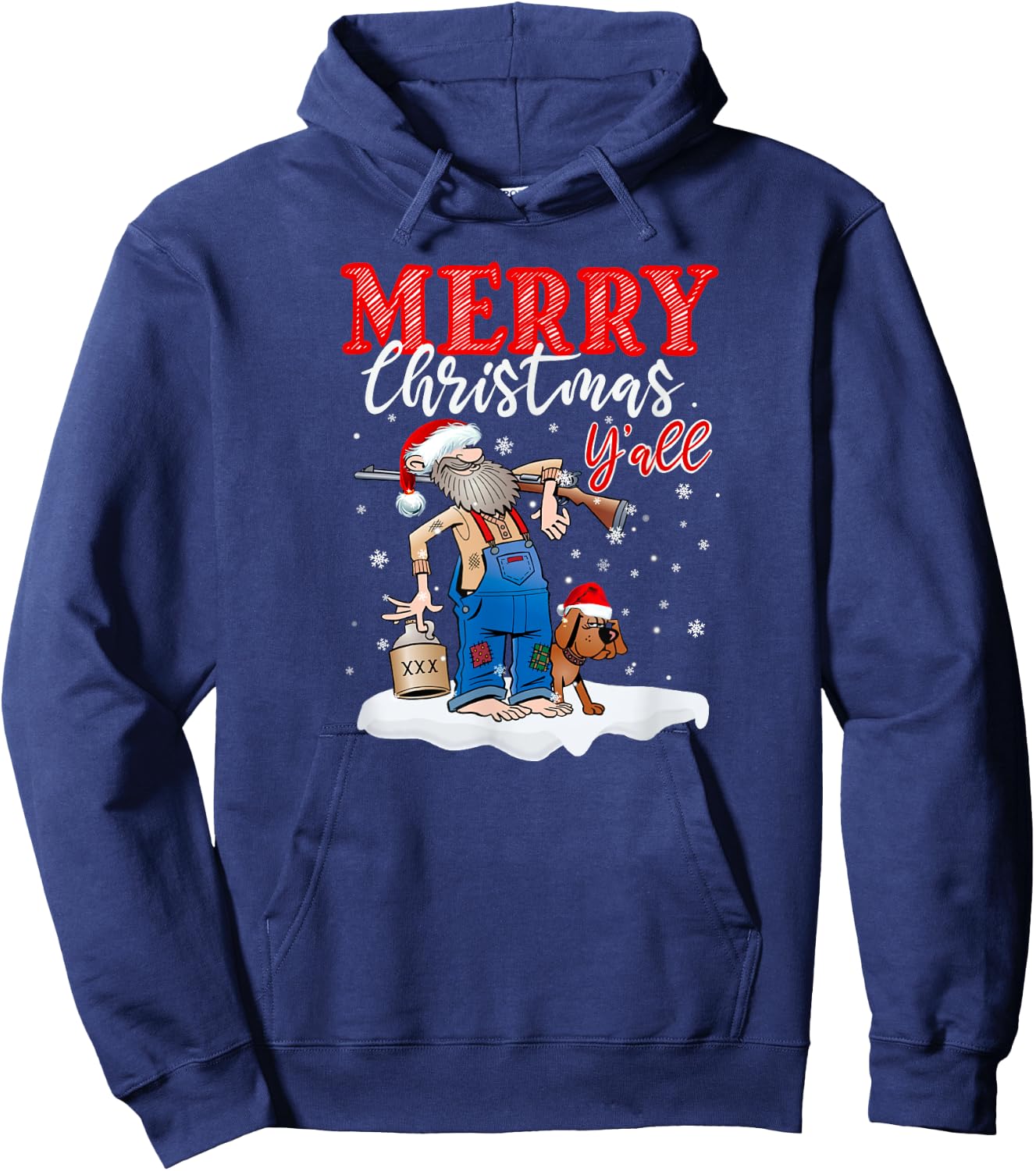 Merry Christmas Y'all, Country Christmas in the Mountains Hoodie - Hoodie | Navy