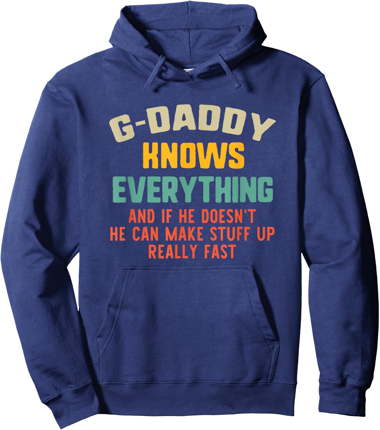 G-Daddy Knows Everything Vintage Grandpa Funny GDaddy Hoodie - Hoodie | Navy