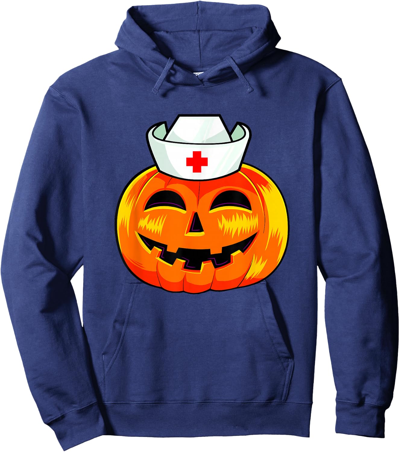 Nurse Halloween Scary Pumpkin Costume Nurse ER CNA ICU Women Hoodie - Hoodie | Navy