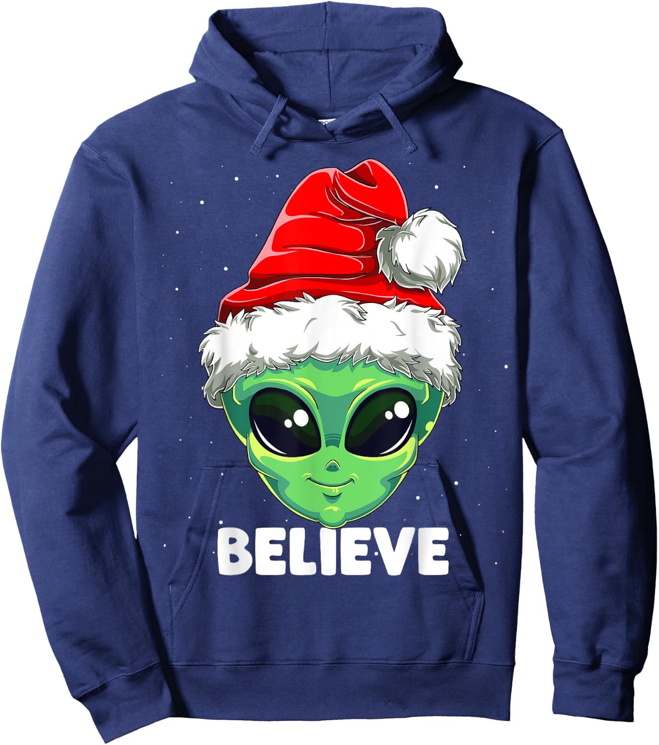 Christmas Alien Santa Costume Funny UFO Santa Hat Xmas Kids Hoodie - Hoodie | Navy