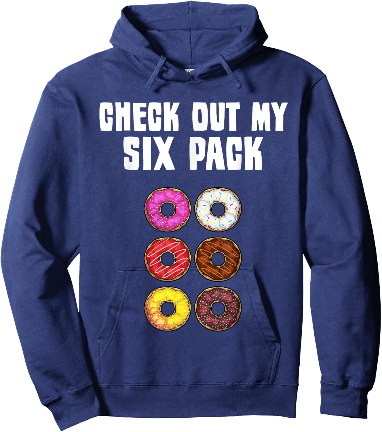 Funny Donut Designs For Kids Men Women Donut Gym Six Pack Hoodie - Hoodie | Navy