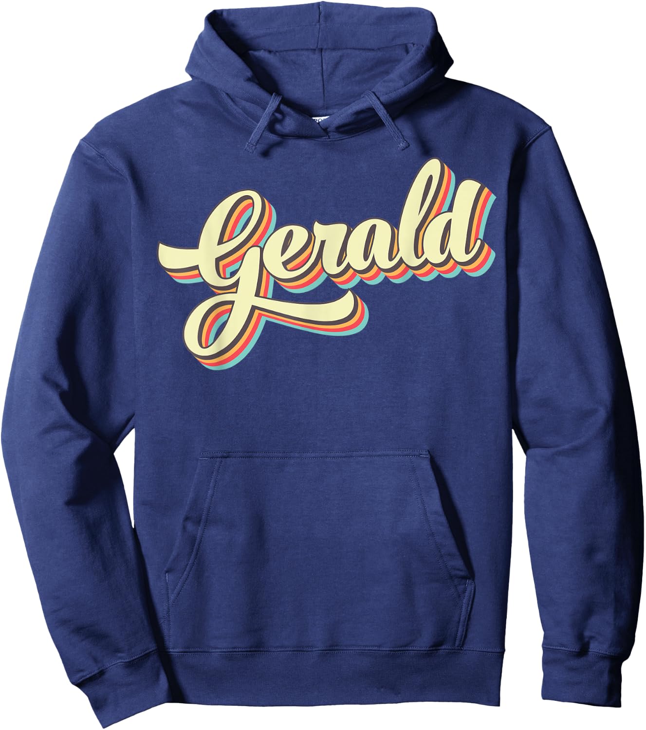 Gerald Retro Art Baseball Font Vintage Hoodie - Hoodie | Navy