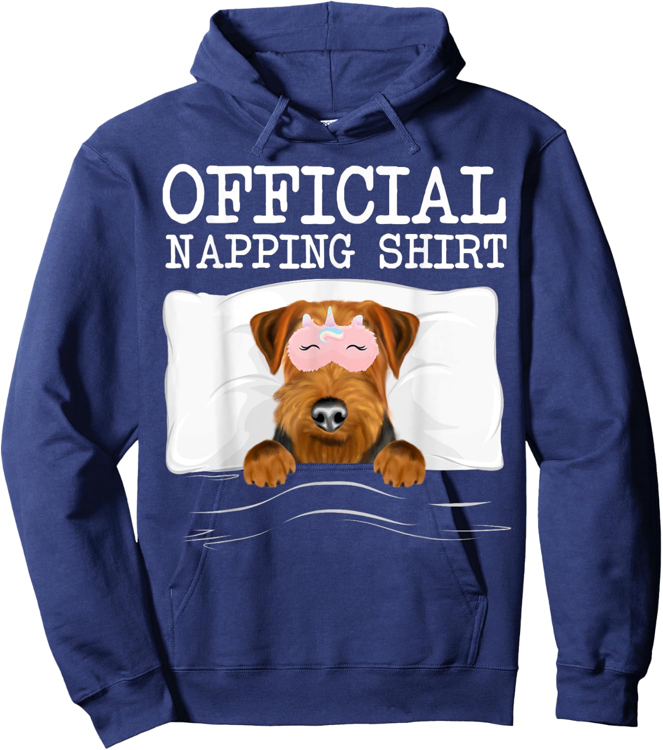 Official Napping Sleeping Welsh Terrier Hoodie - Hoodie | Navy