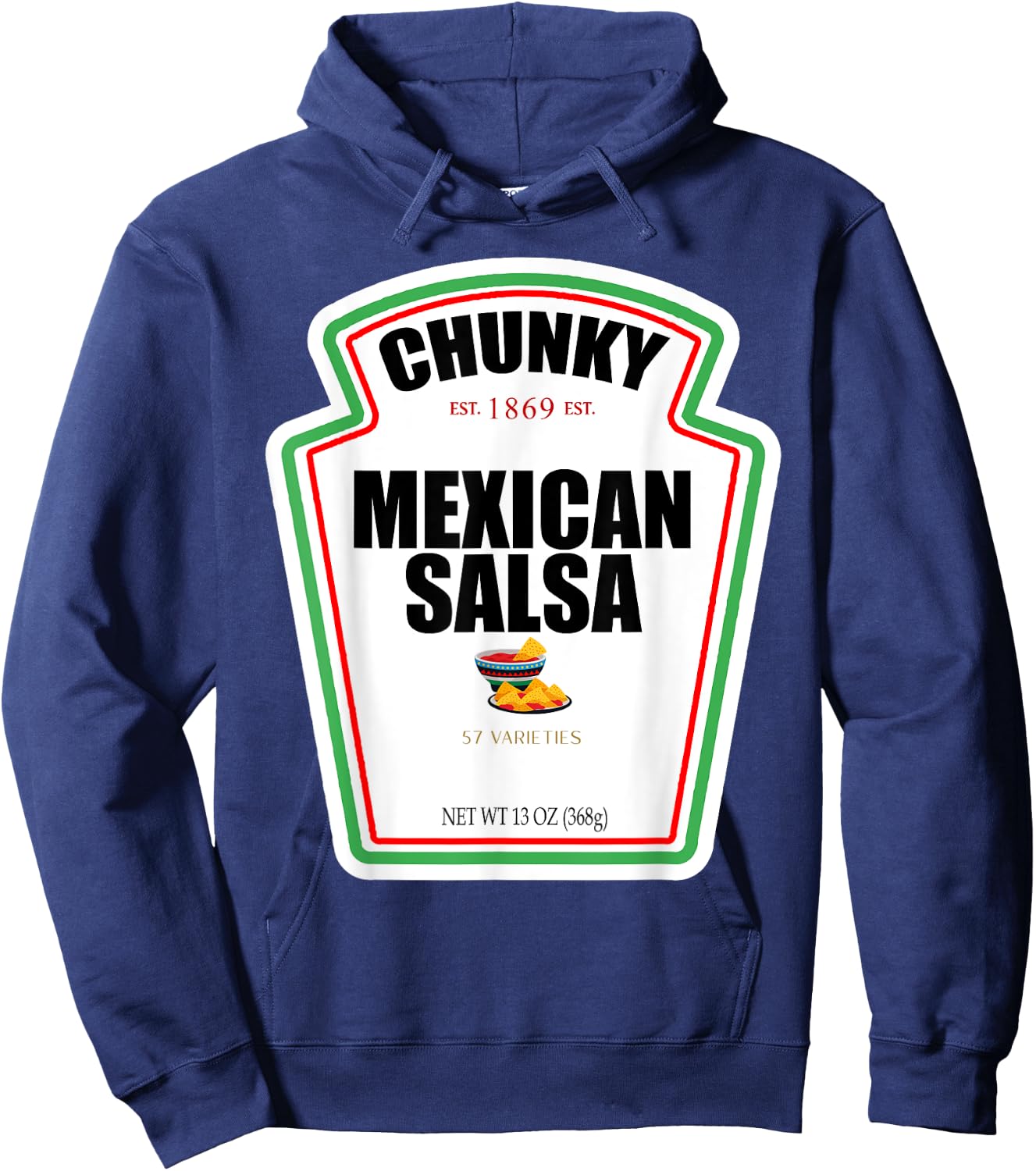 Halloween Matching Costume Chunky Mexican Salsa Bottle Label Hoodie - Hoodie | Navy