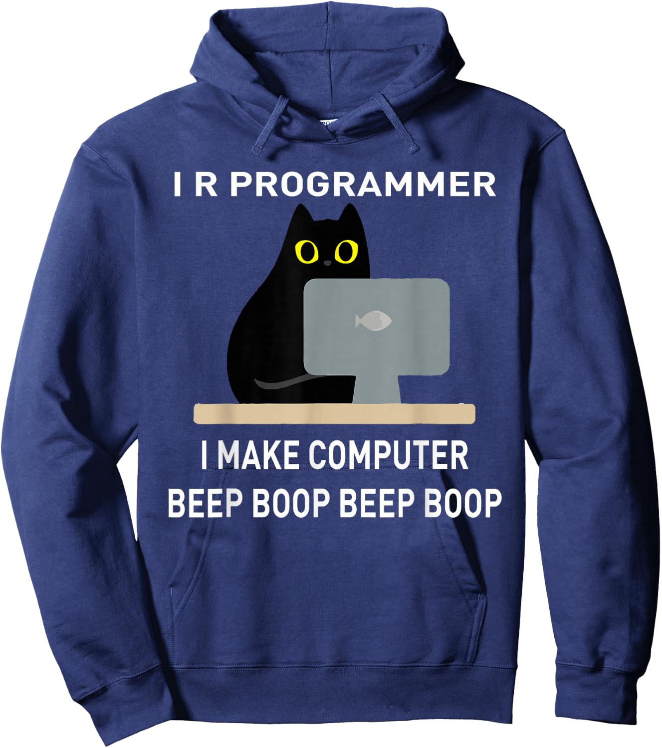 I R Programmer I Make Computer Beep Boop It Tech Coder Geek Hoodie - Hoodie | Navy