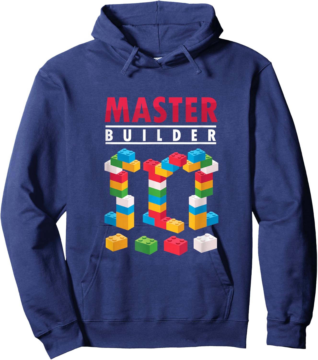 Cool Builder Colourful Building Blocks Brick Building Block Hoodie - Hoodie | Navy