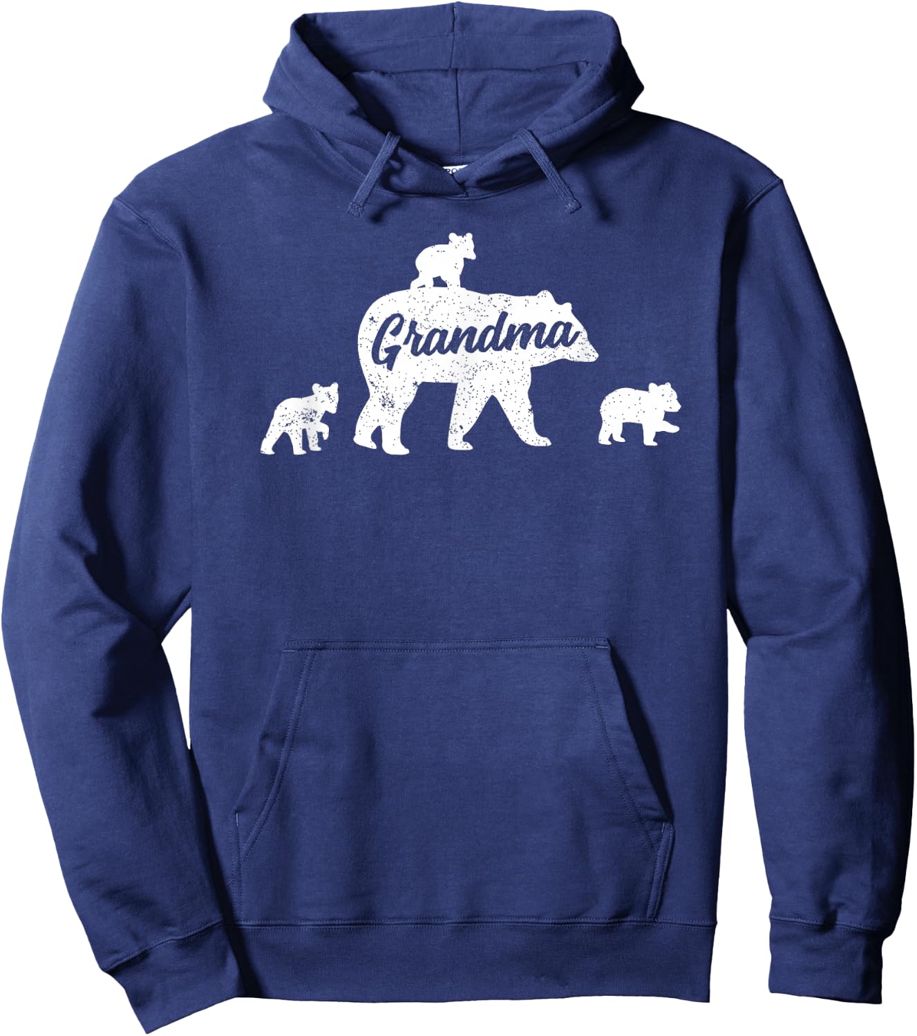 Vintage Grandma Bear 3 Cubs Mother's Day Hoodie - Hoodie | Navy