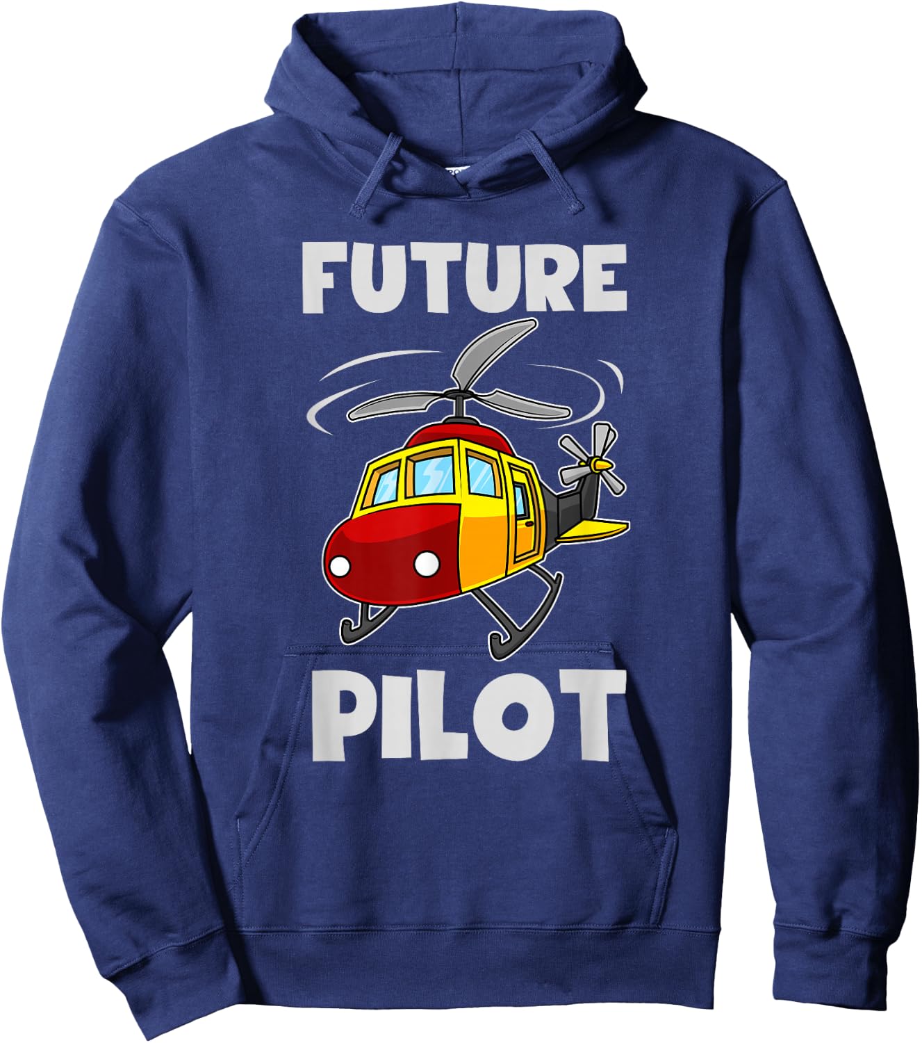 Funny Future Pilot Gift | Cute Helicopter Boys Girls Kids Hoodie - Hoodie | Navy