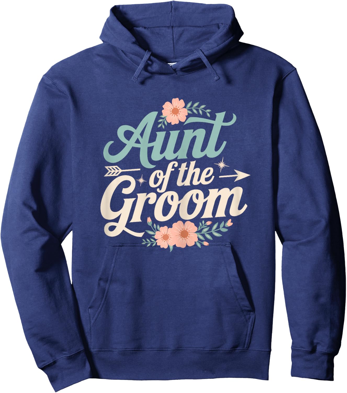 Aunt of the Groom Floral Wedding Groom Gifts for Aunt Women Hoodie - Hoodie | Navy