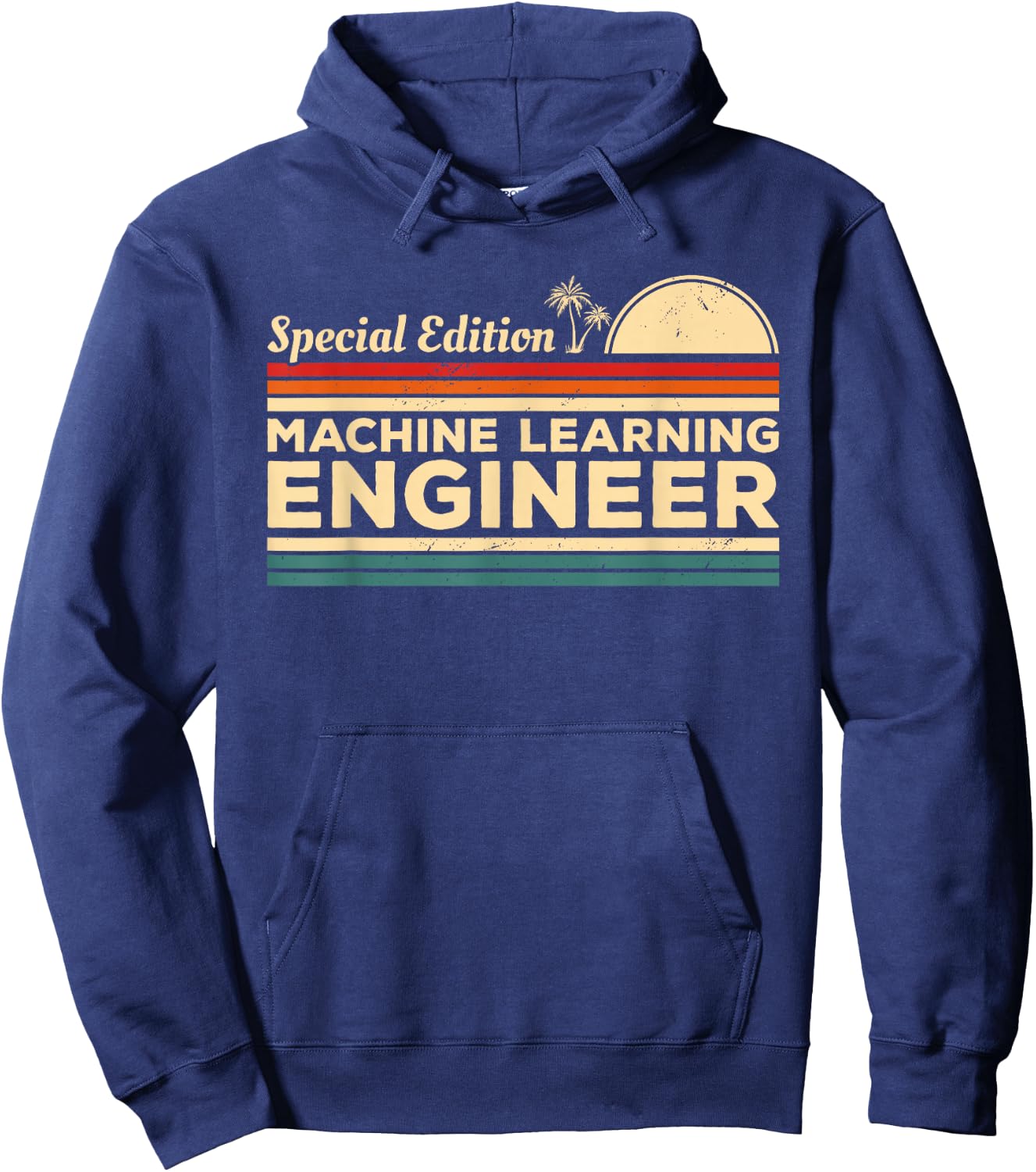 Vintage Machine Learning Engineer Hoodie - Hoodie | Navy