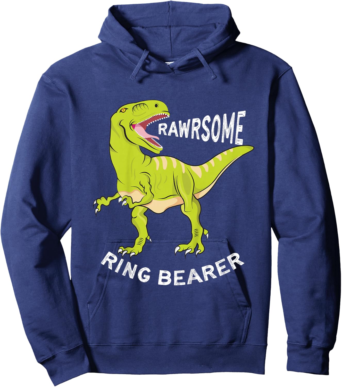 Awesome Dinosaur Ring Bearer Shirt T-Rex for Kids Hoodie - Hoodie | Navy