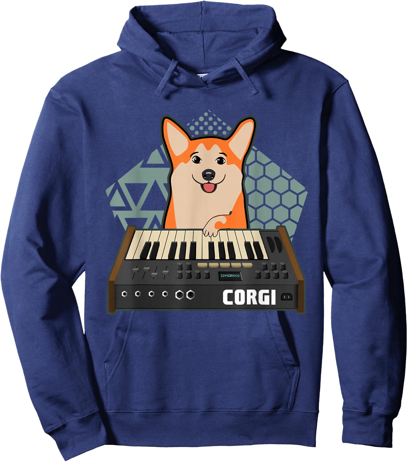 Corgi Synthesizer Musician Dog Lover Hoodie - Hoodie | Navy