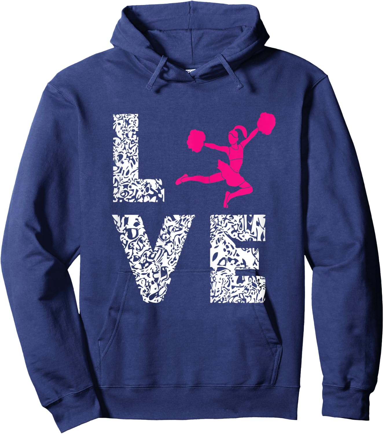 Cheerleader Love Cardio Pom Poms Girl Cheerleading Workout Hoodie - Hoodie | Navy