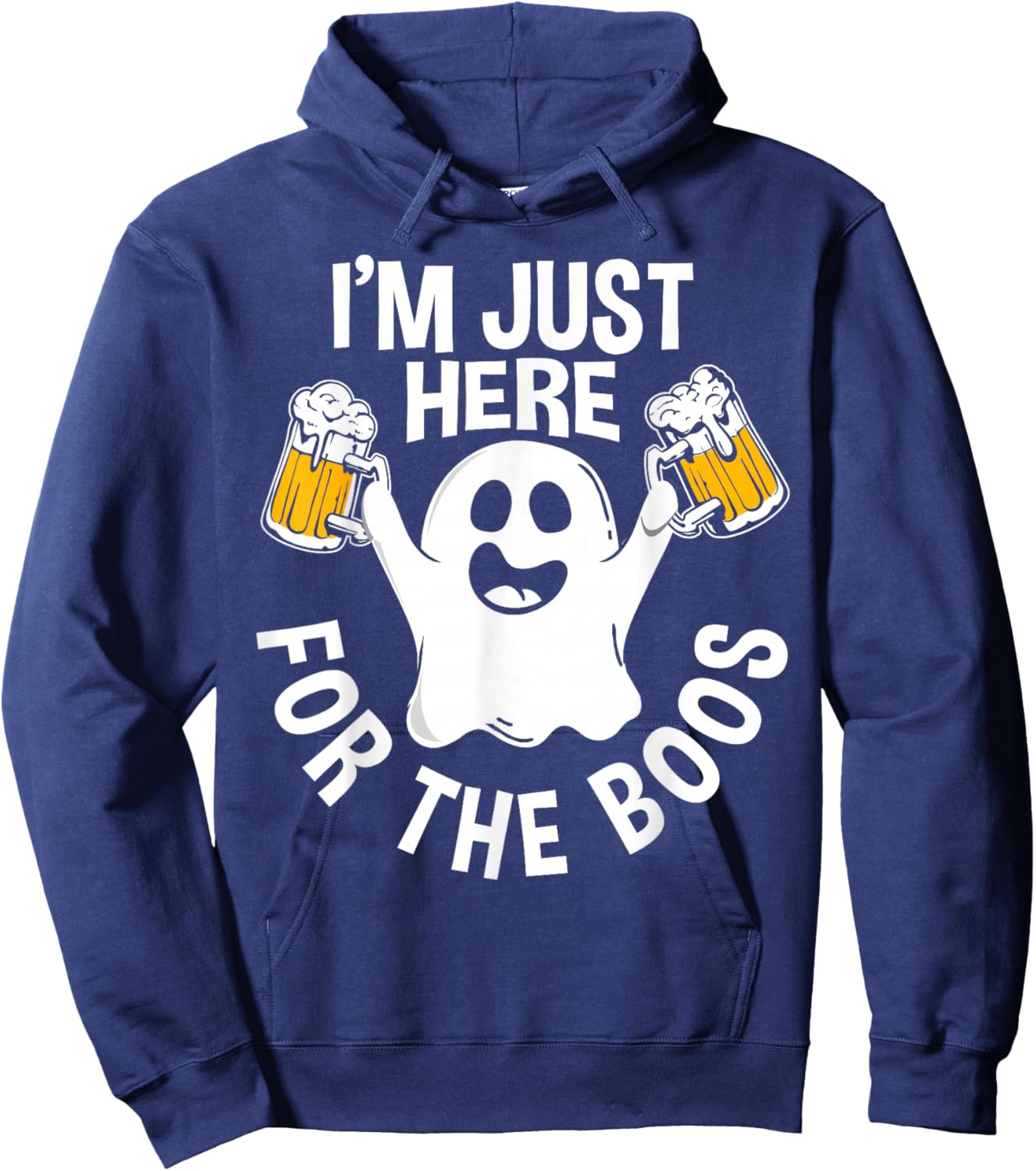 Men Funny Halloween I'm Just Here For The Boos Gift Hoodie - Hoodie | Navy