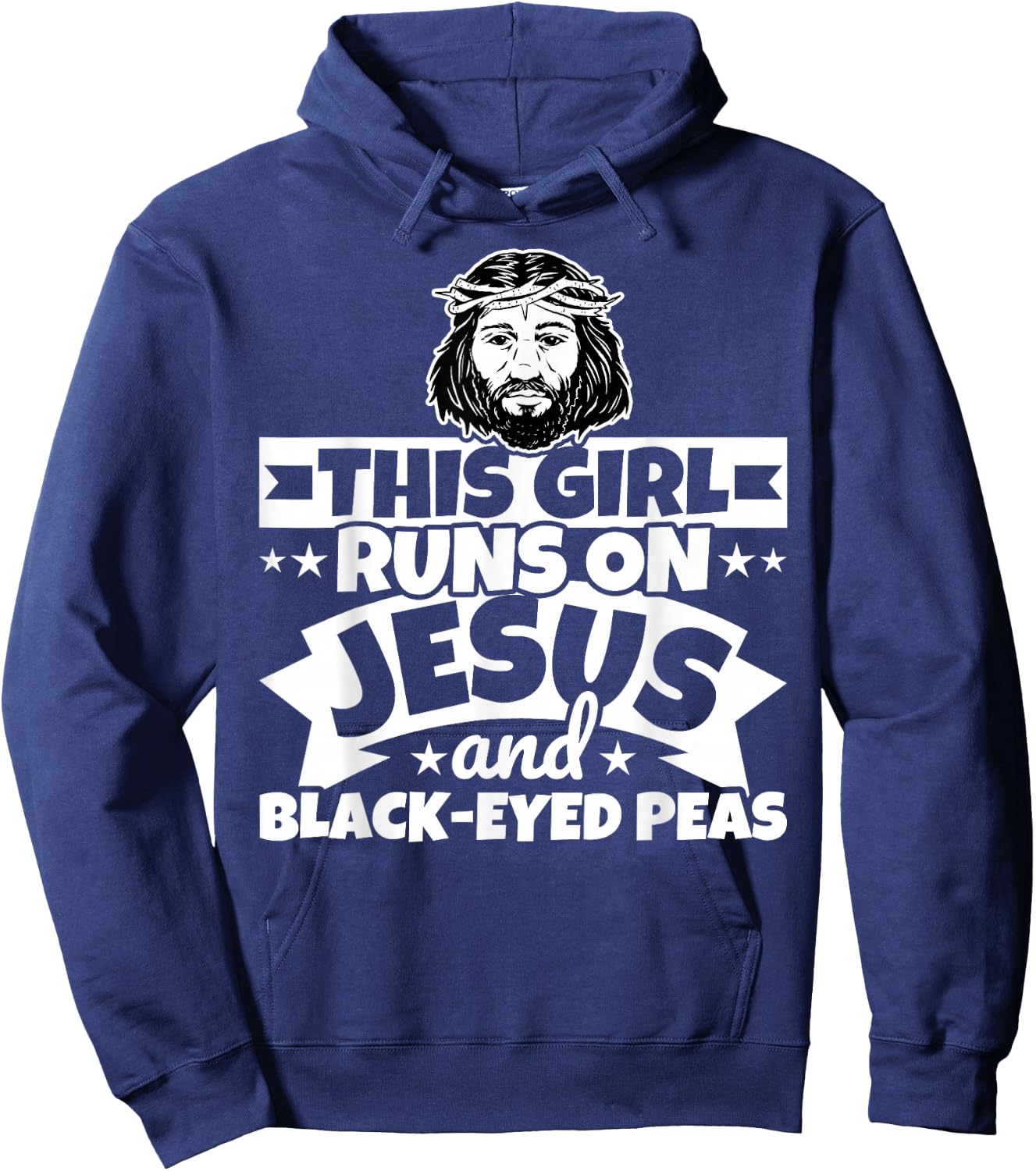 Girl runs on Jesus and black-eyed peas Hoodie - Hoodie | Navy