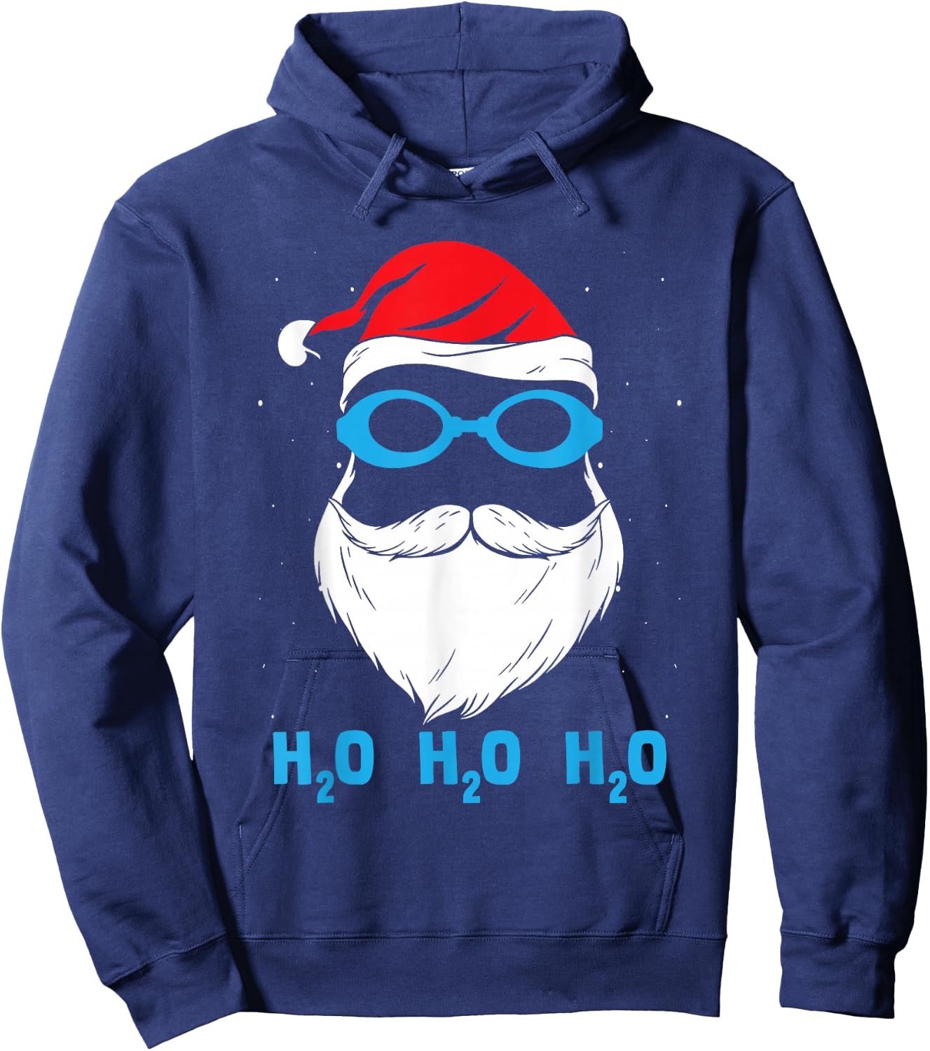H2o H2o H2o Santa Claus Swimming Santa Hat Swimming Lover Hoodie - Hoodie | Navy
