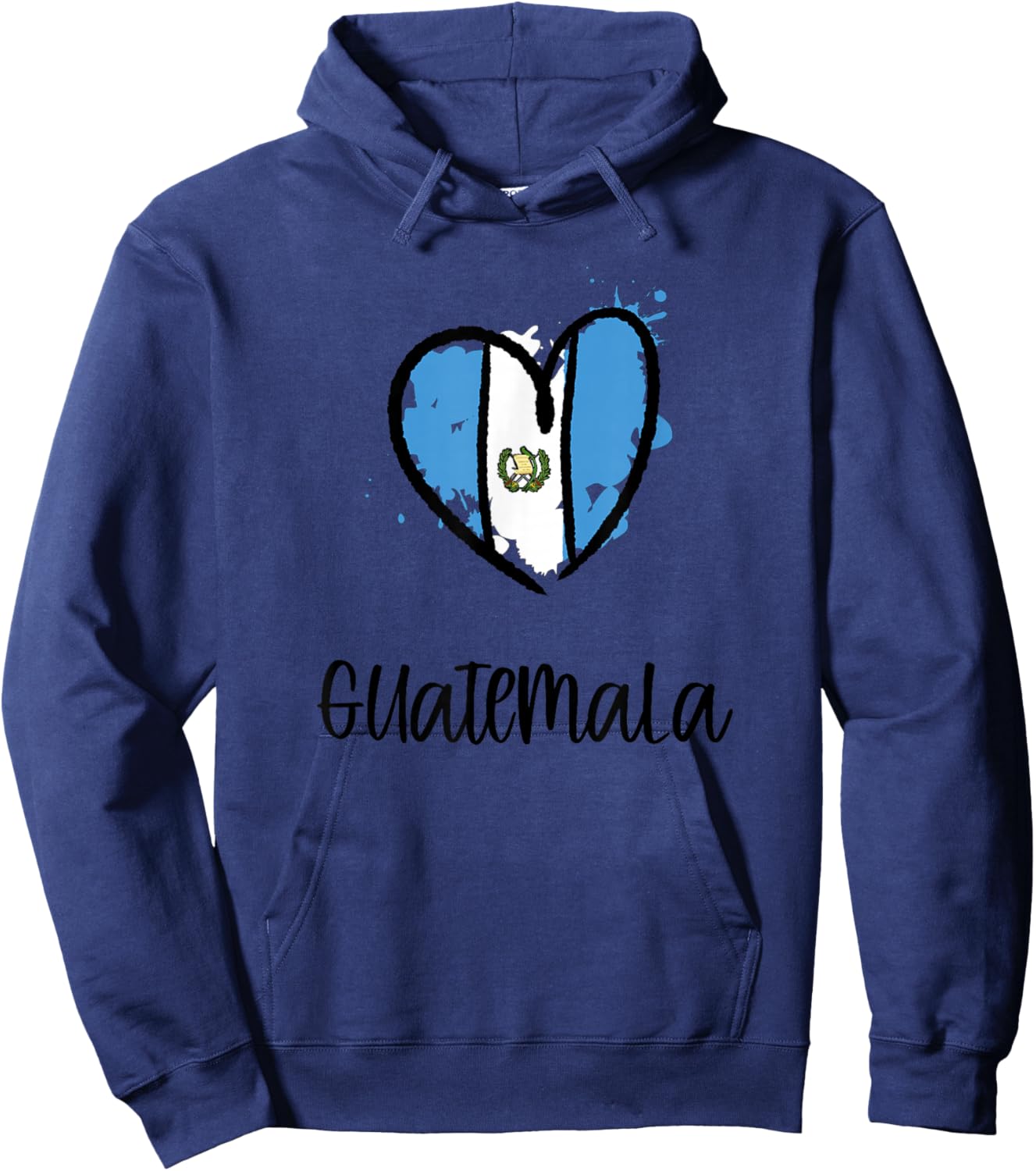 Guatemala Heart Art Northern America Spanish Guatemalan Gift Hoodie - Hoodie | Navy