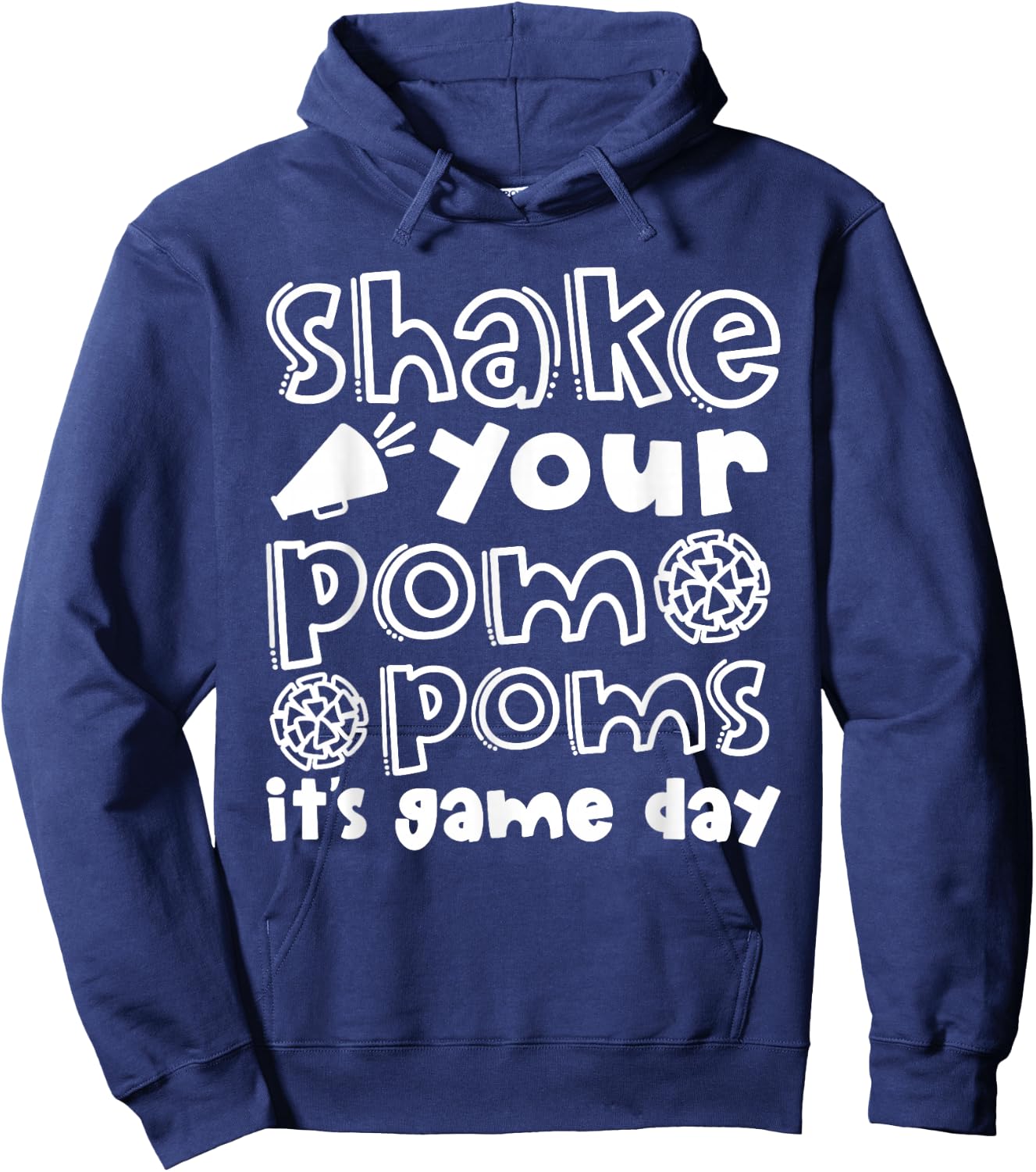 Shake Your Pom-Poms It's Game Day Cheerleader Cheer Mom Cute Hoodie - Hoodie | Navy
