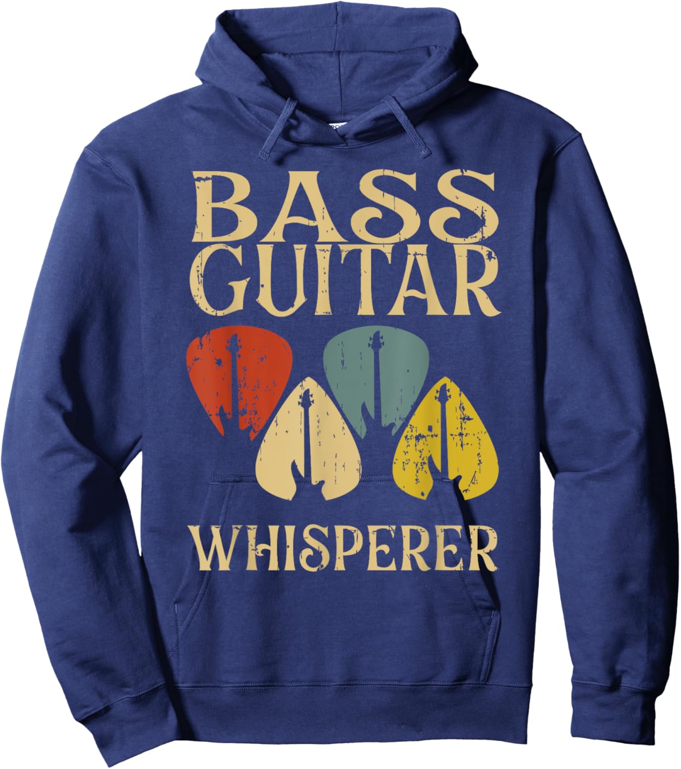 Vintage Bass Guitar Whisperer Funny Bassist Gift Men Women Hoodie - Hoodie | Navy