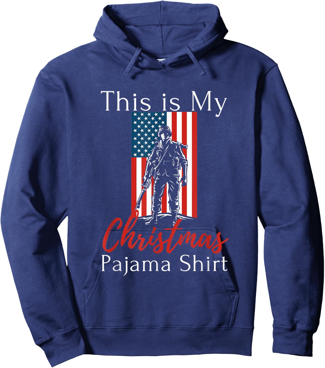 This Is My Christmas Pajama American Veteran Soldier USA Hoodie - Hoodie | Navy