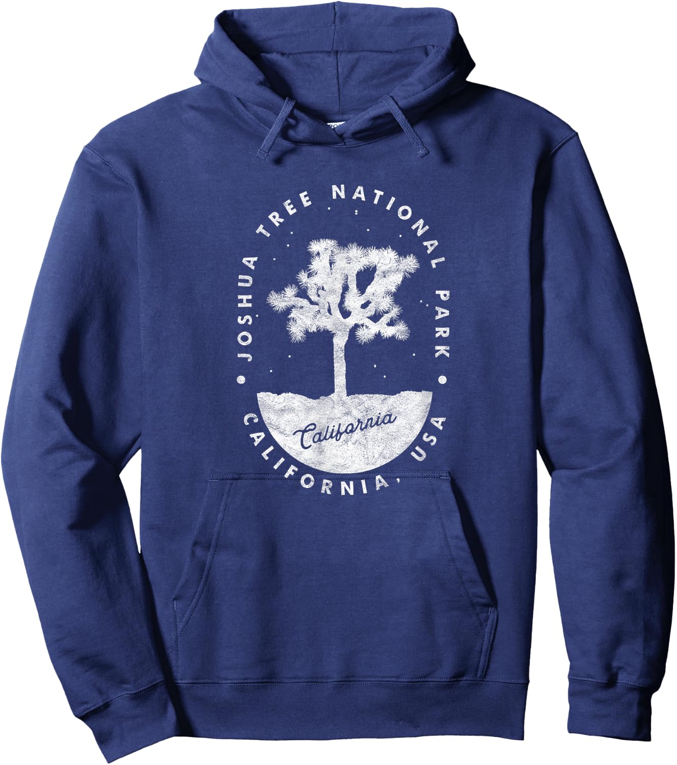 Minimalist Tree Joshua Tree National Park Distressed Design Hoodie - Hoodie | Navy