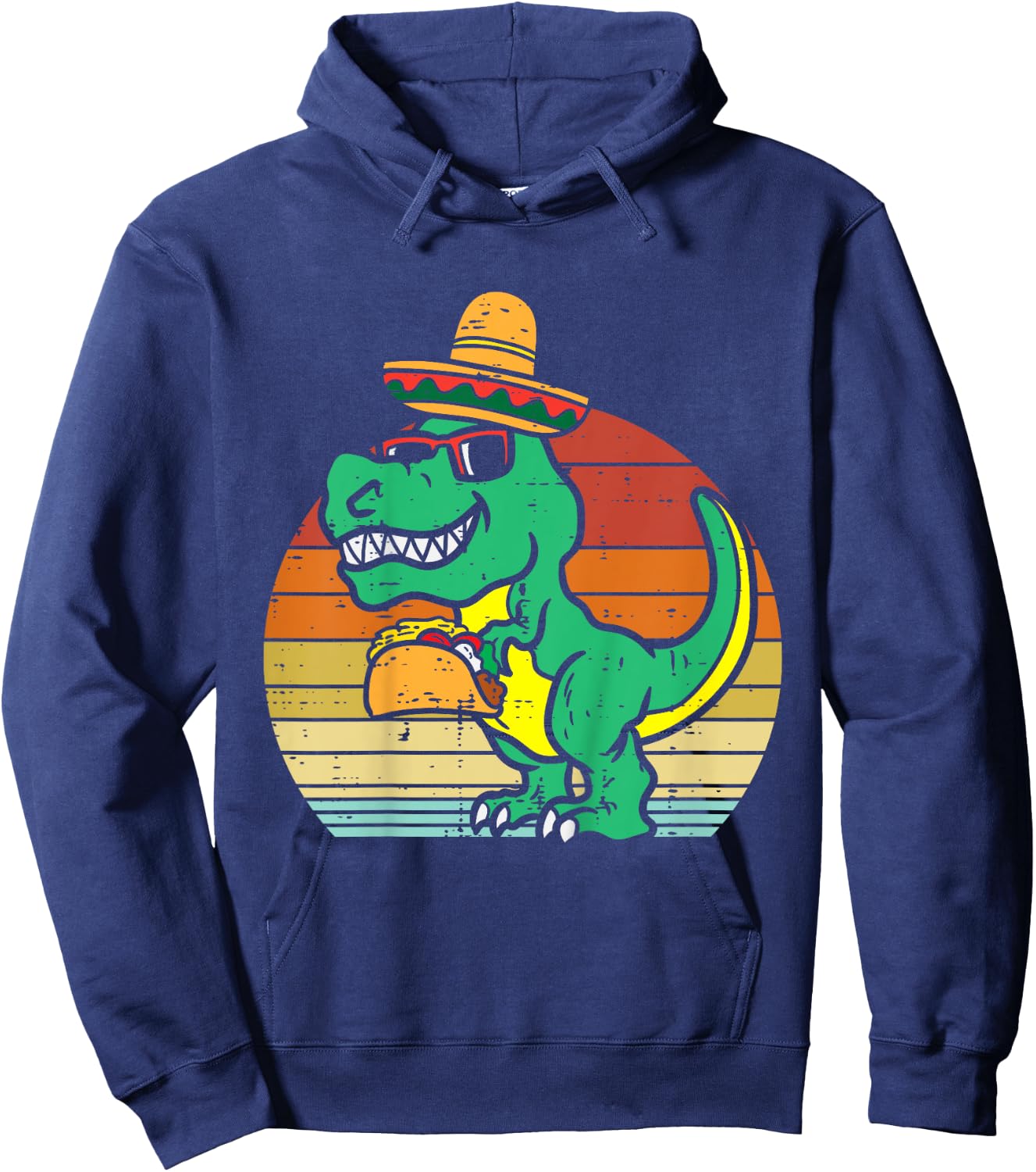 Kids Mexican Dino Taco Trex Toddler Boys Cinco De Mayo Kids Hoodie - Hoodie | Navy
