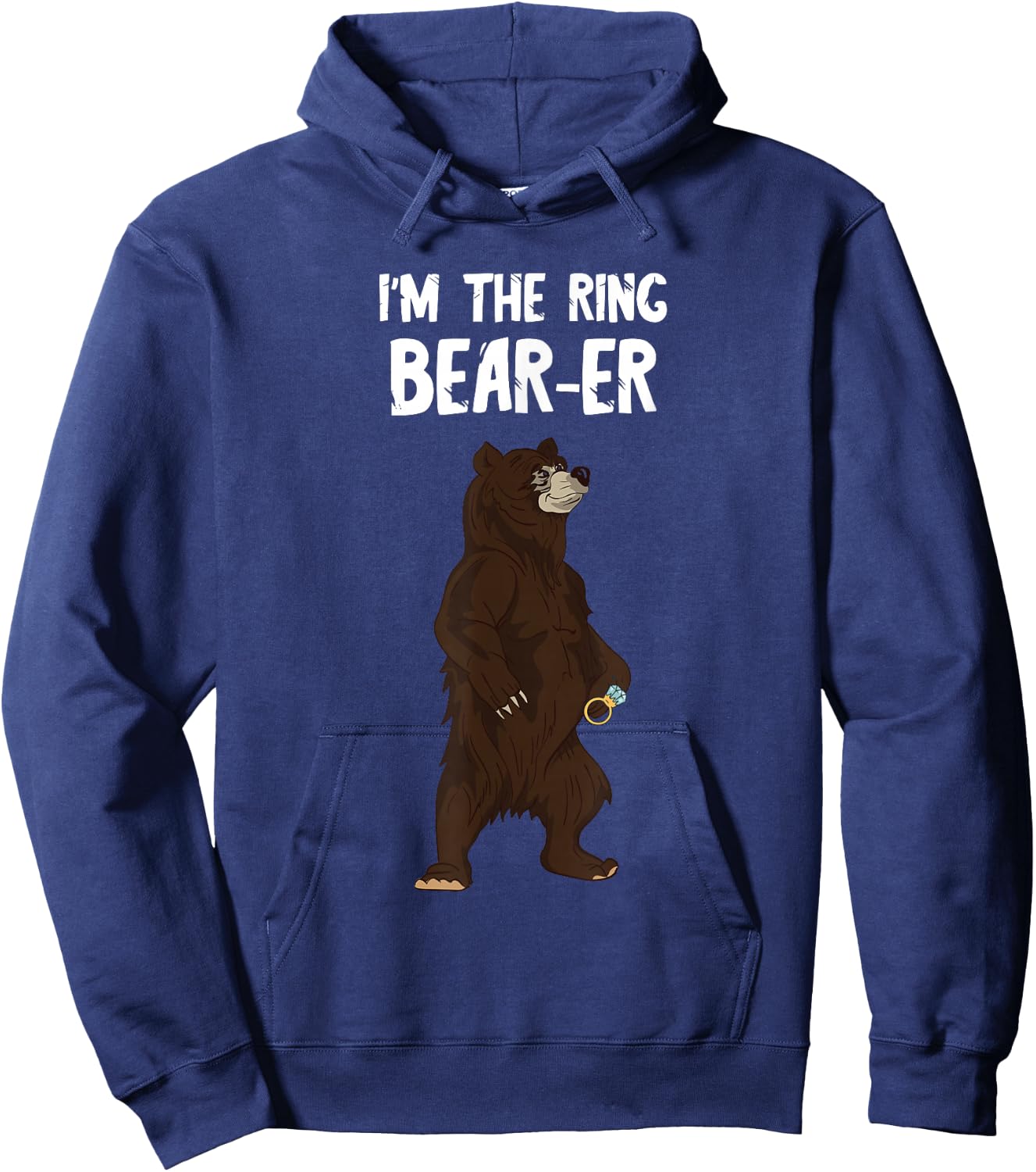 Cute Bear Ring Wedding Party Ring Bearer Security Hoodie - Hoodie | Navy