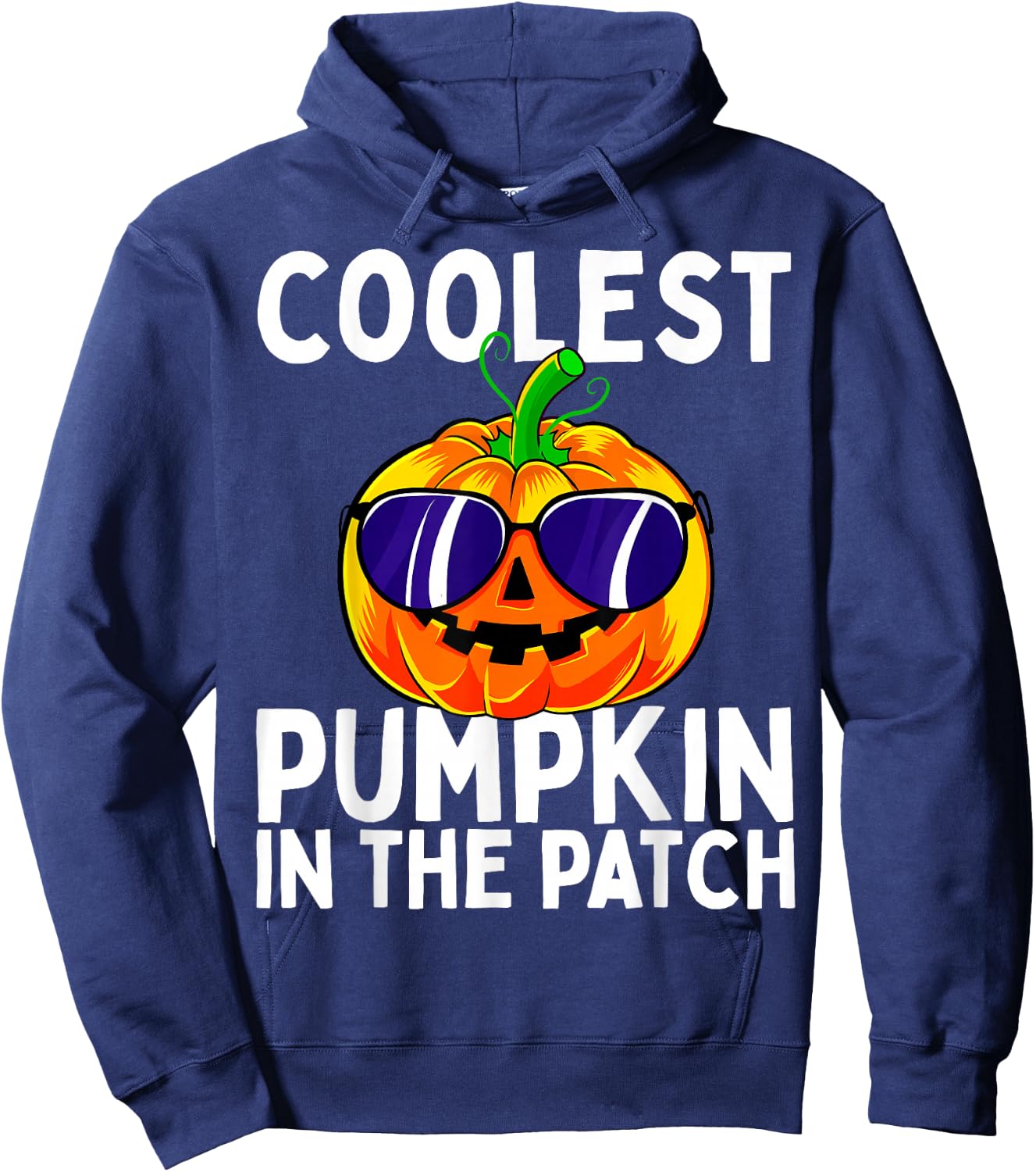 Kids Coolest Pumpkin in the Patch Halloween Boys Girls Hoodie - Hoodie | Navy