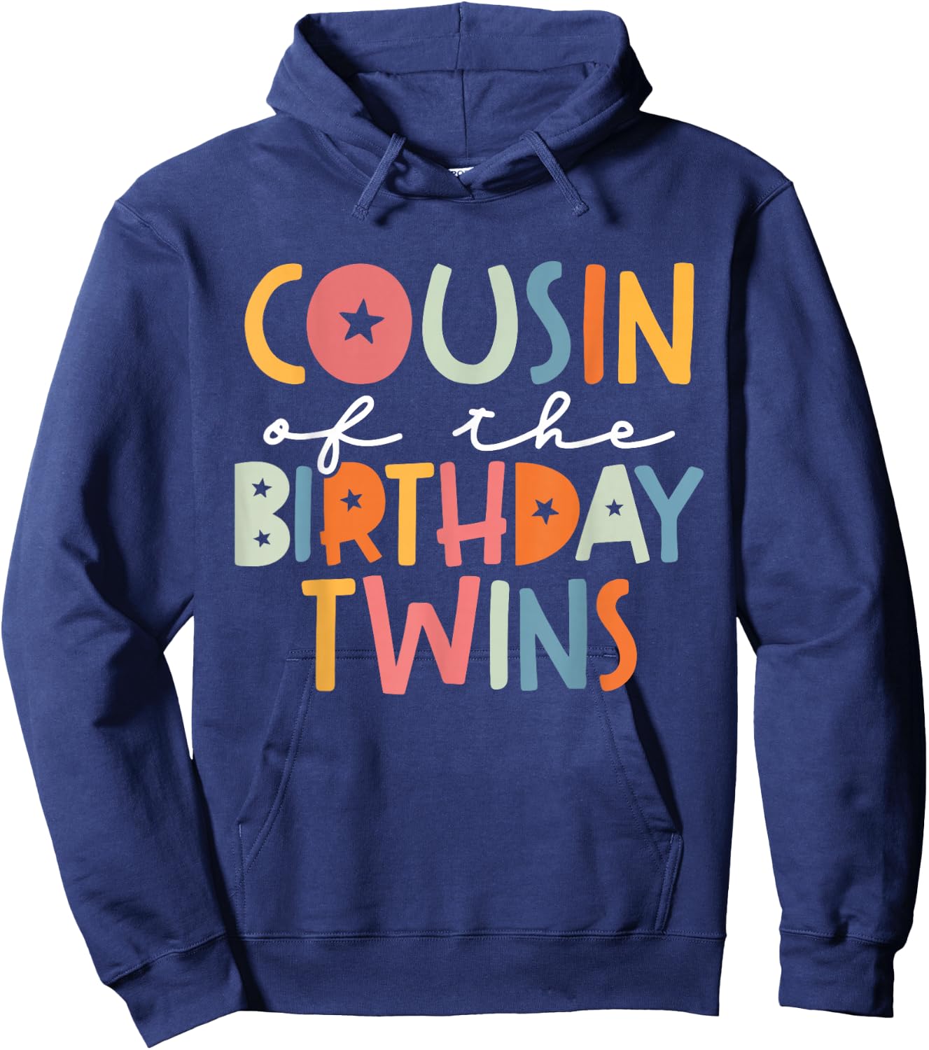 Cousin Of The Birthday Twins Kids Great Cousin Of Twins Bday Hoodie - Hoodie | Navy