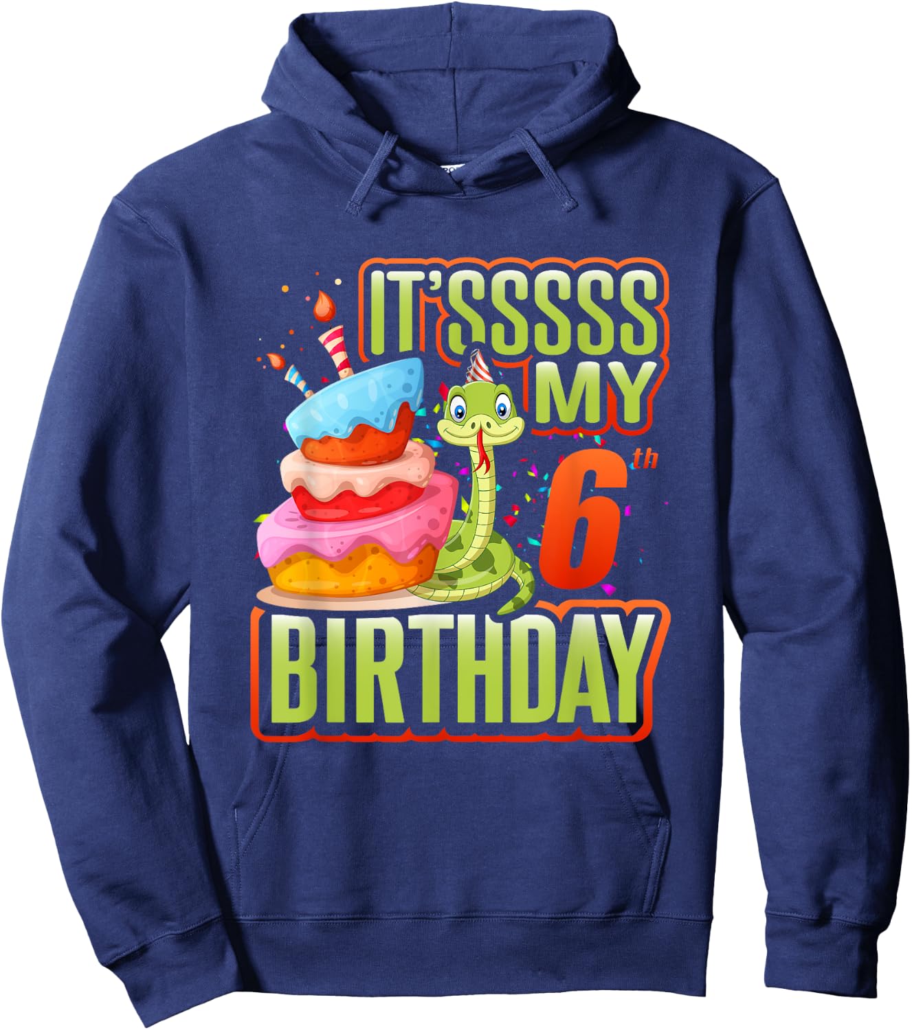Snake Birthday Party Kids 6th Reptile Supplies Decorations Hoodie - Hoodie | Navy