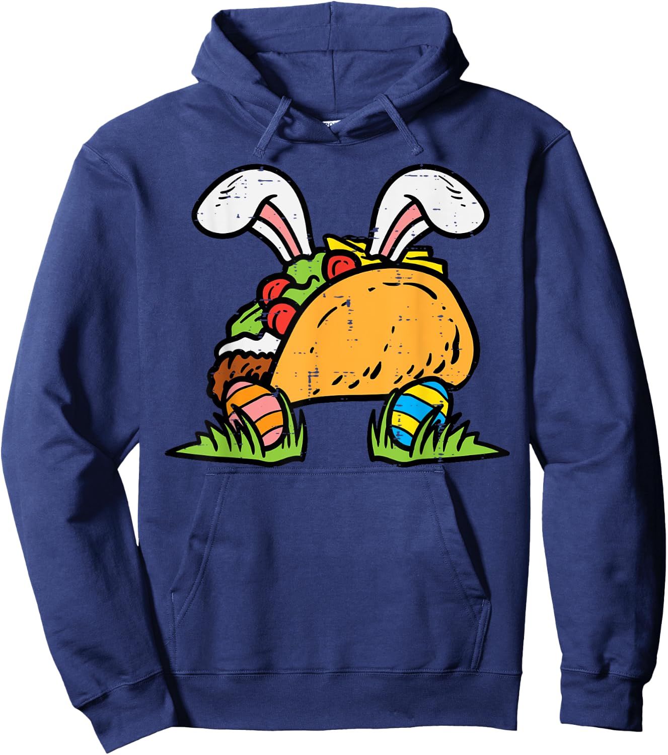 Easter Taco Bunny Funny Mexican Food Foodie Men Women Kids Hoodie - Hoodie | Navy