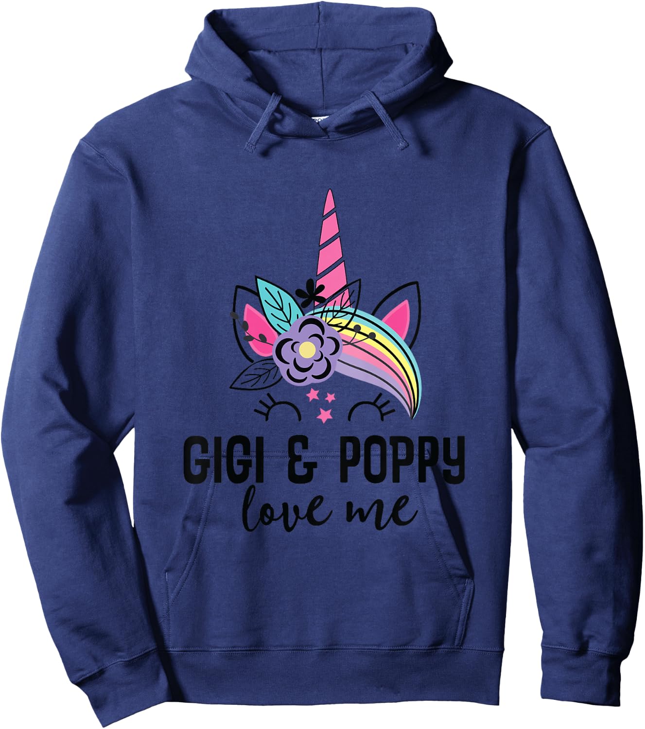 Kids My Gigi and Poppy Love Me Unicorn Hoodie - Hoodie | Navy