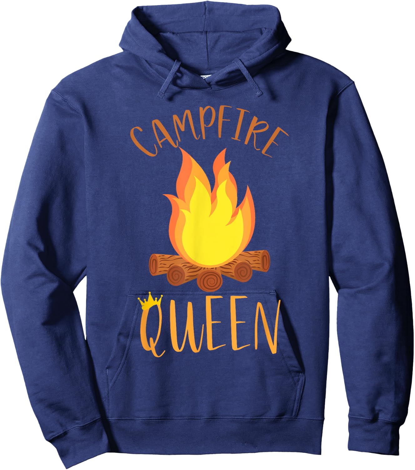 Campfire Queen Funny Outdoor Camping Hoodie - Hoodie | Navy