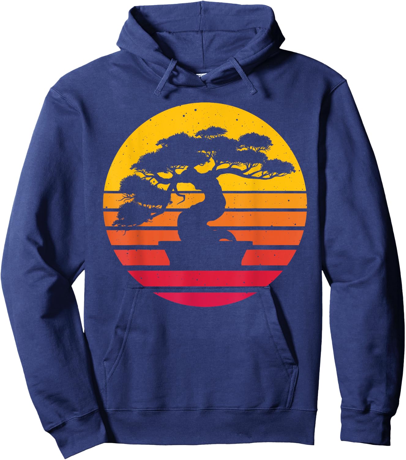 Cute Bonsai Tree Design Women Japanese Culture Plant Hoodie - Hoodie | Navy