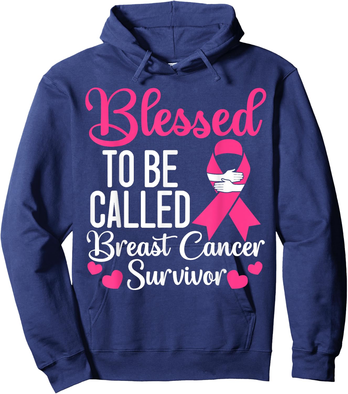 Blessed To Be Called Breast Cancer Survivor Chemotherapy Hoodie - Hoodie | Navy