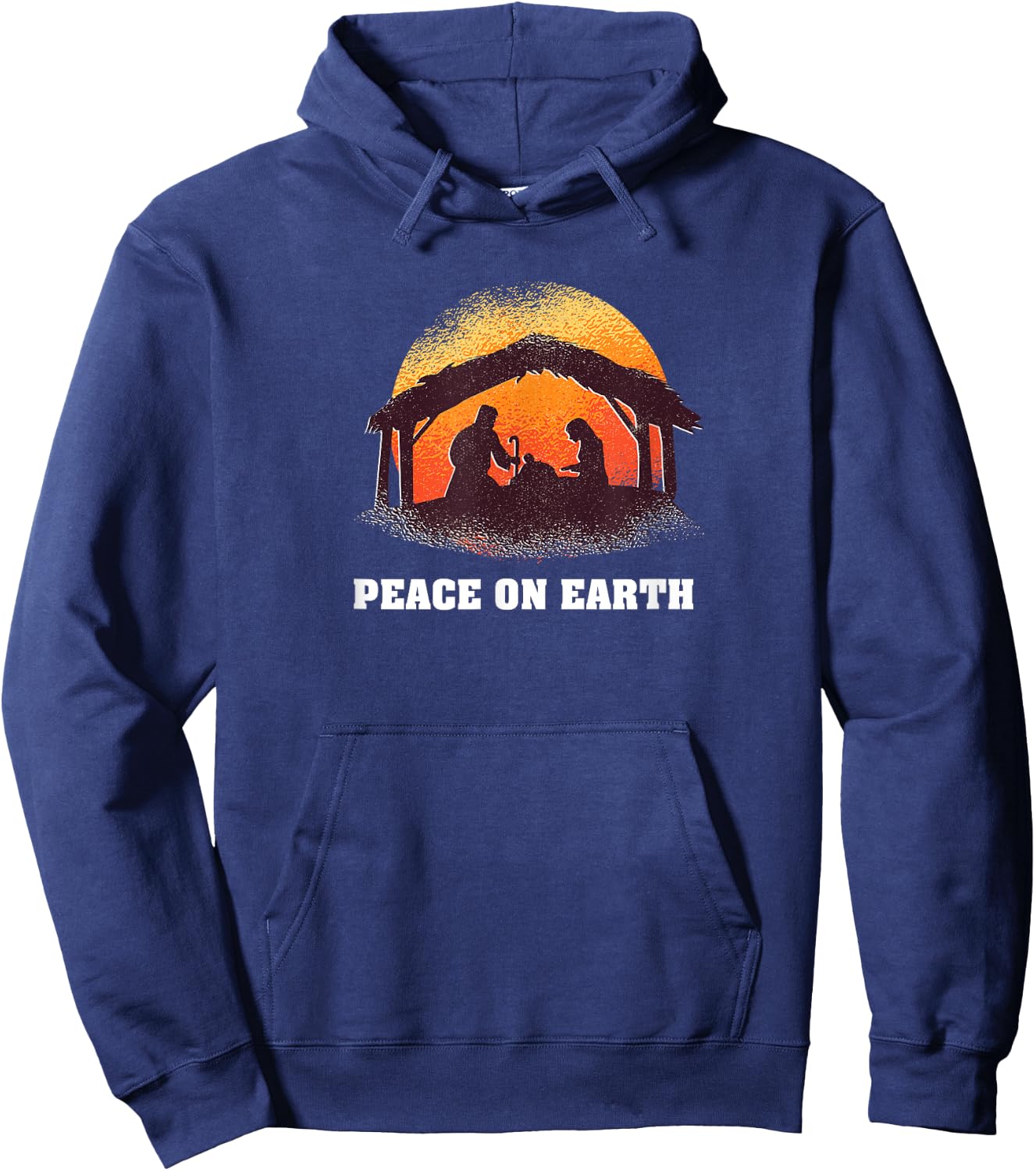 Peace On Earth - Christmas Advent Nativity Scene North Star Hoodie - Hoodie | Navy