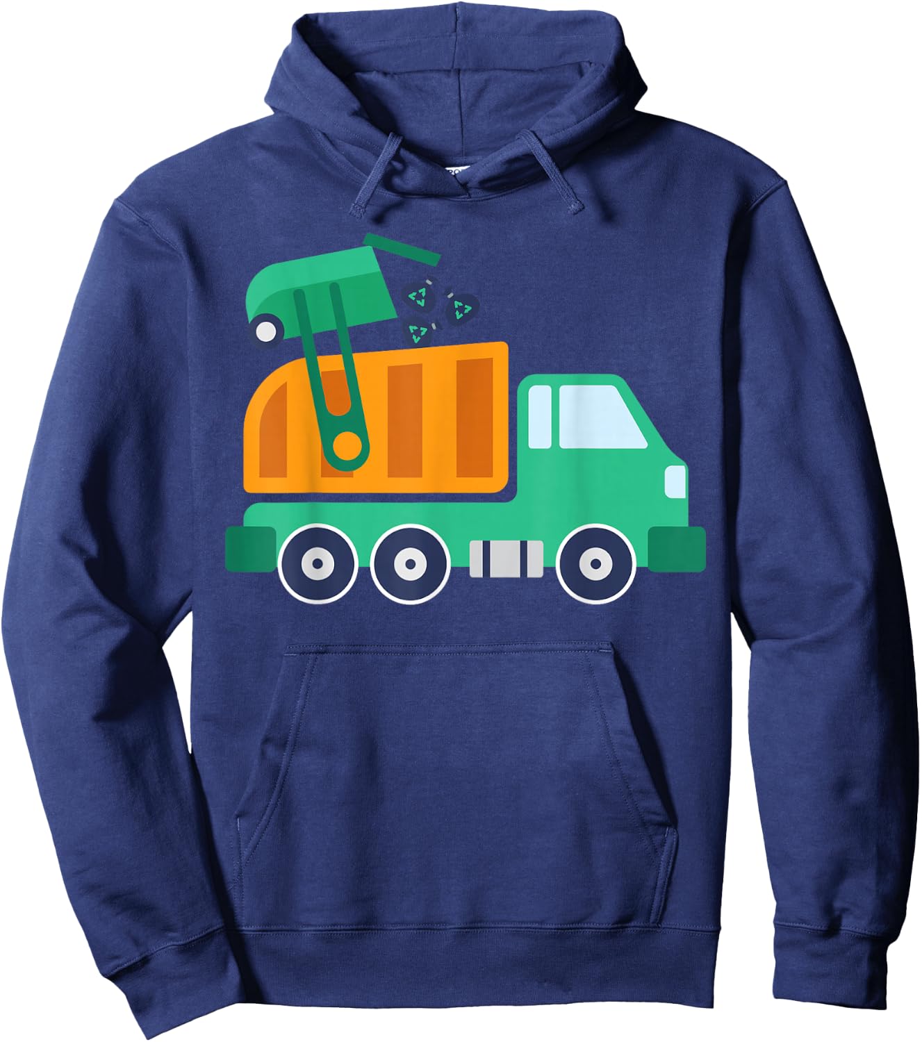 Garbage Truck Waste Recycle Trash Collector Earth Day Hoodie - Hoodie | Navy