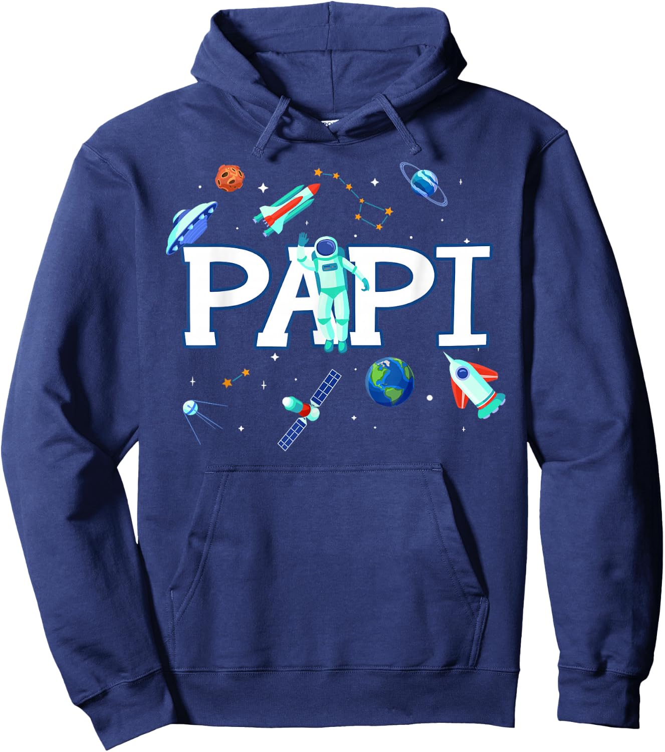Papi Astronaut Space Family Matching Birthday Party Hoodie - Hoodie | Navy