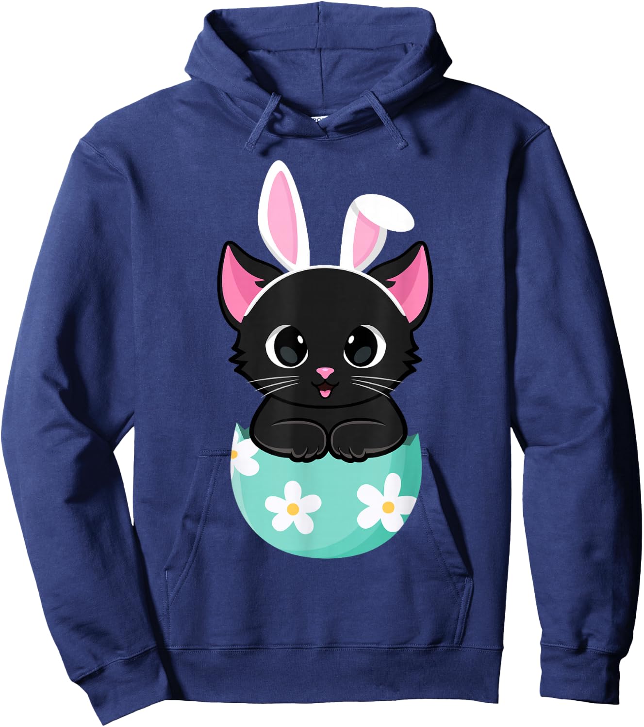 Cat Easter Day Bunny Ears Rabbit Easter Egg Kitten Cat Lover Hoodie - Hoodie | Navy