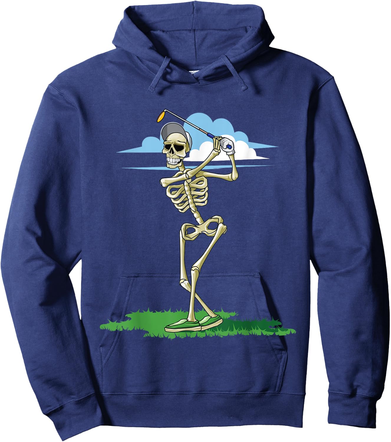 Golfing Skeleton Halloween Men Golf Halloween Golfer Hoodie - Hoodie | Navy